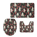 Cute Ghost Bathroom Rug Set Rose Bathroom Rugs Sets 3 Piece Toilet Seat Cover and Rug Set Toilet Lid Cover with Non-Slip Bottom Toilet Lid Cover Set with U-Shaped Rug Bathroom Accessory Set - color: Cute Ghost Rose