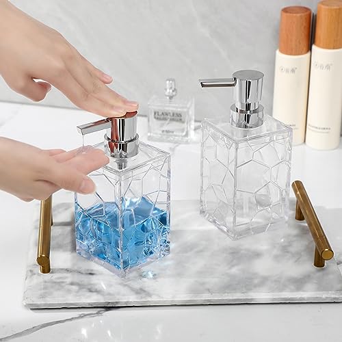 Hand Soap Dispenser, Clear Acrylic Plastic Liquid Pump Bottles Refillable Lotion Dispenser for Bathroom Decor Kitchen College Dorm - color: Clear, size: 1 Pack