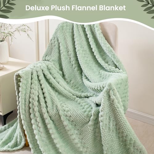 Birthday Gifts for Women, Personalized Self Care Gift Basket with 50"x60" Flannel Blanket, Spa Gift Set for Mom, Sister, Friend, Wife, Coworker, Thinking of You Care Package - color: Sage Green-10 Pc