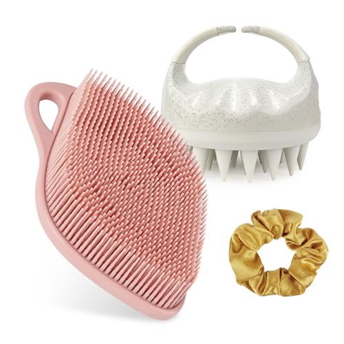 Sndyi Scalp Massager & Body Scrubber Set, Soft Silicone Bristles, Gentle Exfoliating, Perfect for Sensitive Skin