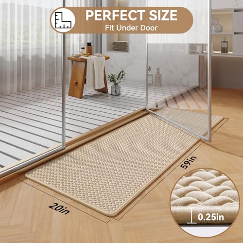 YDKGL Bathroom Runner Non Slip, Extra Soft Absorbent Quick Dry Bath Mats, Foam Weave Texture Thin Bath Rugs Washable with Rubber Backing, 20" x 59“ - color: Brown, size: 20"x 59"