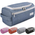 emissary Hanging Travel Toiletry Bag for Men, Dopp Kit - Dark Blue | Built-in hook, waterproof wipe-clean lining, clear & mesh pockets; men's travel toiletry organizer, folds flat - color: Blue