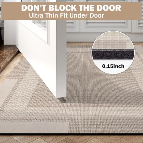YDKGL Non Slip Long Bath Mat Bathroom Runner, Rubber Backing Ultra Thin Bathroom Rugs Fit Under Door Quick Dry Super Absorbent Washable Bath Rug Shower Mat for Bathtub Sink Floor, Beige 17"x47" - color: A- Beige, size: 17” x 47“