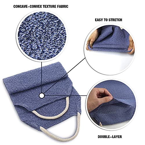 Evridwear Exfoliating Back Scrubber with Handles Two Sides for Body Shower Deep Cleans Skin Massages Invigorating Blood Circulation Men Women One Size (Back Scrubber) - size: Back Scrubber