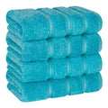 American Soft Linen 100% Cotton Luxury Turkish Towels, 4 PC Hand Towel Set | Soft Absorbent Quick Dry OEKO Tex Standard 100 Certificated Durable Machine Washable Breathable Premium Hotel Quality - color: Aqua Blue, size: 4 PC (16"x28")