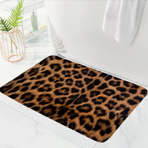 Leopard Print 3 Piece Bathroom Mat Sets,Brown Black Cheetah Animal Wildlife Vintage Bath Toilet Rugs,24"x36"Bath Mat,Toilet Seat Cover, U-Shaped Toilet(Low Pile) - size: 3PC Sets-24"x36"bath mat