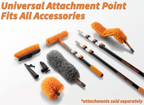 4-12 ft Window Washer Squeegee Kit with Extension Pole (20+ Foot Reach) // Long Handle Squeegee for Window Cleaning & Car Cleaning Multi-Use//Telescopic Professional Window Cleaning Squeegee for Home - size: 12 feet