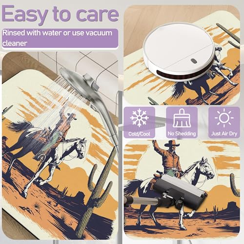 Western Boy Bathroom Rugs Mat, Super Absorbent Quick Drying Floor Mat for Bathroom Entryway 17"x30" - color: Western Boy