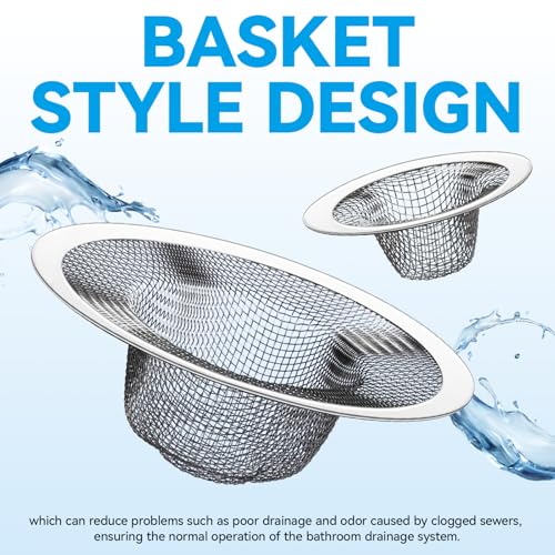 4.5" Top / 2.5" and 2.125" Top / 1" Basket Drain Strainer | 4Pcs Sink Drain Hair Catcher, Bathroom Sink Drain Strainer - size: 4Pcs All
