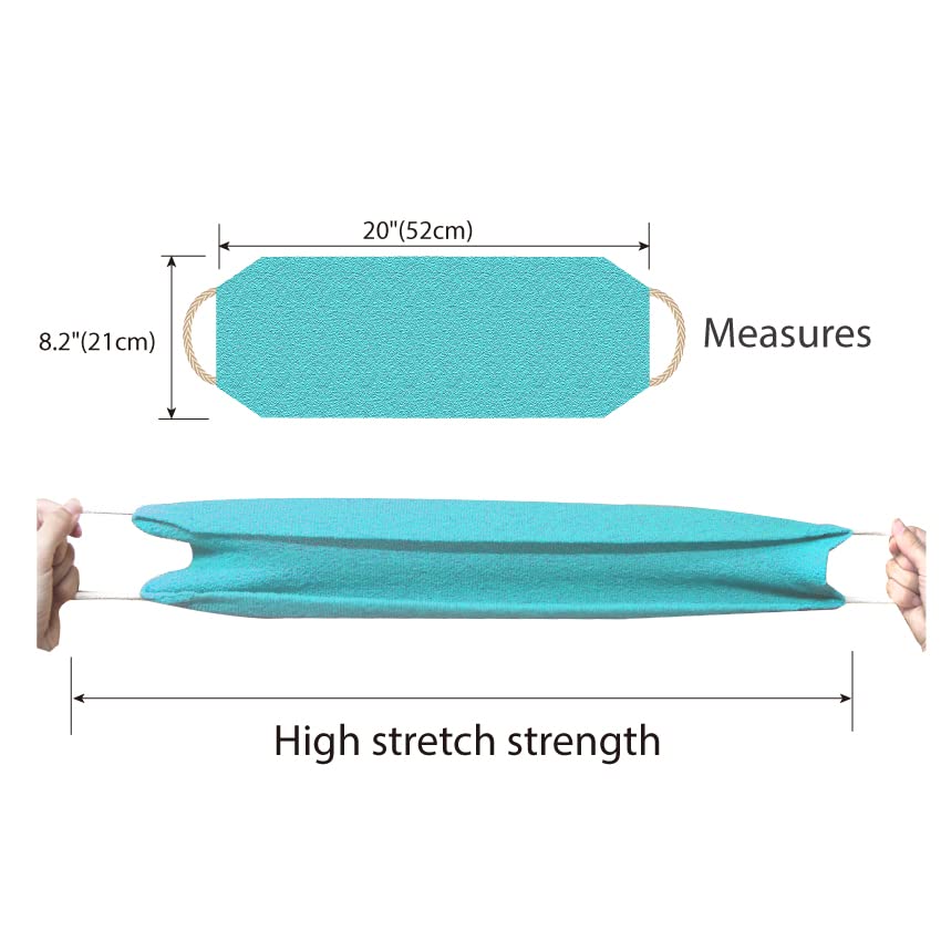 Evridwear Exfoliating Back Scrubber for Shower, Back Washer for Men Women | Loofah with Handle, Extended Length, Stretchable, Deep Cleansing for Hard-to-Reach Areas, Skin Massage (Angel Blue) - size: Angel Blue Back Scrubber