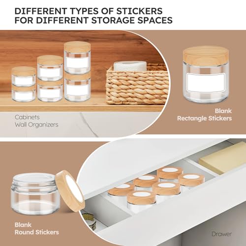 Glass Cosmetic Jars with Plastic Woodgrain Lids, 4 oz, 2 oz 1 oz Small Glass Storage Jars with Lids & Stickers, Reusable Clear Travel Containers for Creams, Lotion, Balms, Ointment 3 pack - color: Clear-3 Pack-124oz