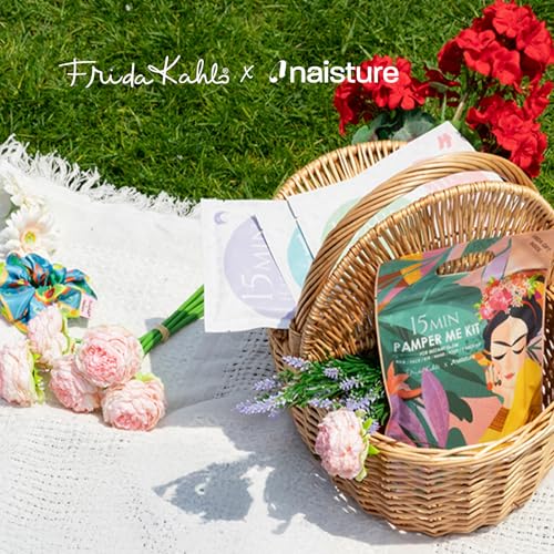 Naisture x Frida Kahlo 15 Min Pamper Me Kit Korean Spa Skincare Gift Set for Women - Head to Toe with Hair, Face, Eye, Hand, Foot Masks & Bonus Item (8 pcs) - color: Frida Pamper me kit