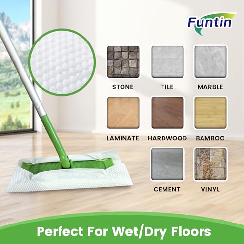Funtin Thickened Mop Pads for Swiffer Sweeper, Unscented Disposable Mopping Cloths, Dry & Wet Use for Dirt, Dust, Hair, Home, Bathroom, Kitchen (120ct) - color: 120ct
