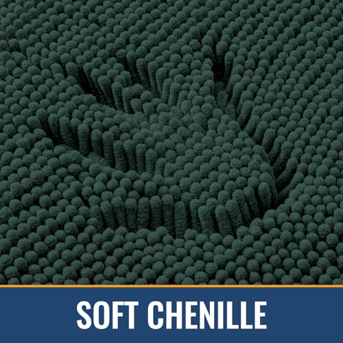 Arotive Bathroom Rugs 30x20, Extra Soft Absorbent Shaggy Chenille Bath Rugs, Machine Washable Rubber Backing Bath Mats for Bathroom Floor Tub and Shower Home Decor Accessories, Blackish Green - color: Blackish Green, size: 30" X 20"