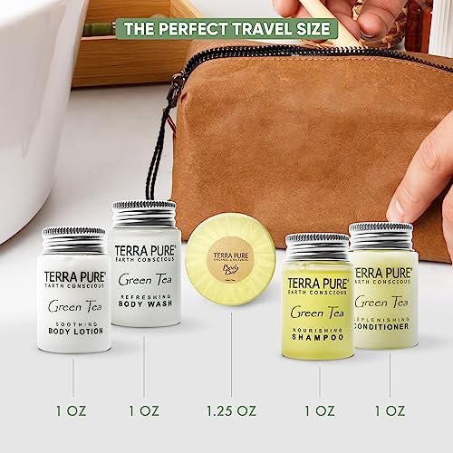 Terra Pure Hotel Soaps & Toiletries Bulk Set | 1-Shoppe Amenities Kit | 1oz Shampoo & Conditioner, Body Wash, Lotion, 1.25oz Bar Soap | Travel Size | 300 Pieces - style: 300 PIECES