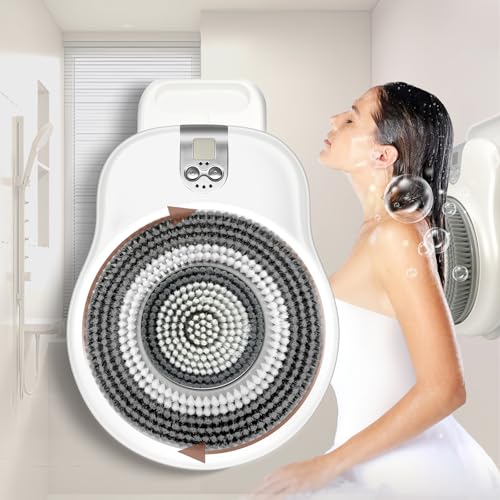 Electric Shower Brush for Body -Wall Mounted Back Scrubber for Shower – Exfoliating Soft Bristles, Hands-Free Wall-Mounted Design, Back Scrubber for Shower, Perfect for Men and Women, Easy to Install - size: 17