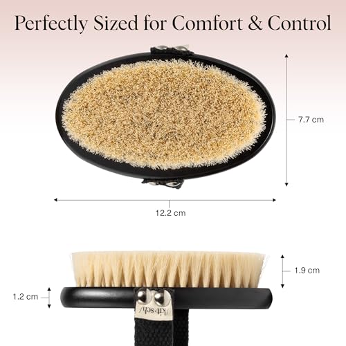 Kitsch Dry Brushing Body Brush for Lymphatic Drainage- Soft Bristles Shower Brush - Dry Brush to Remove Dry Skin and Improves Blood Circulation, Body Scrubber for Glowing Skin, Sauna Accessories
