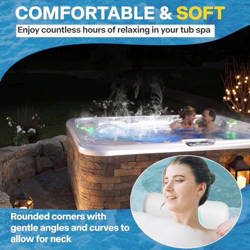 2-Pack 1411501 77228 Spa Neck Pillow for Hot Spring Highlife Series Spas from 2014-Current, 14" L X 5.5”W, Cool Gray, Hot Tub Spa Head Rest Pillows for Watkins Five Years Free Replacement