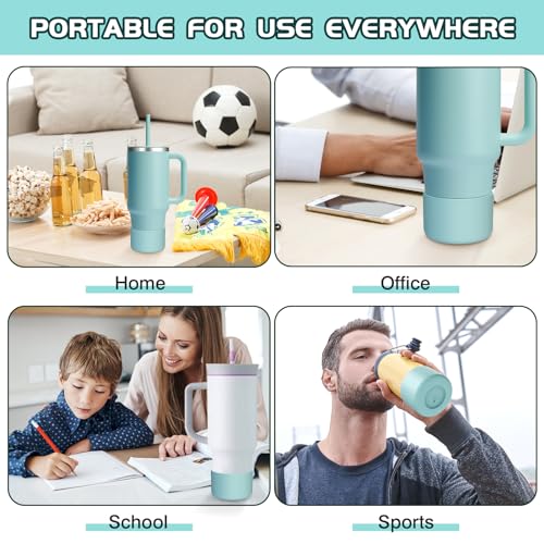 WUQID Silicone Boot Sleeve Compatible with Hydro Flask Travel Tumbler with Handle 32oz&40oz and 12-24oz Hydroflask Bottle & Stanley 20 30 40oz Tumbler, Fit 2.83-2.95in Bottom, Anti-Slip Bottle Cover - color: Dew