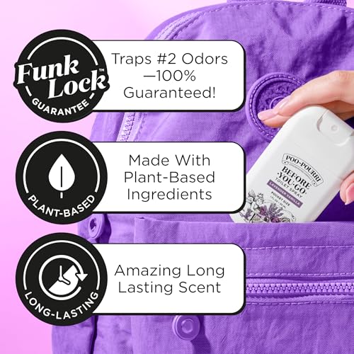 Poo-Pourri Before-You-Go Pocket Toilet Spray, Travel Essentials, Lavender Vanilla, 1 Fl Oz, Up to 50 Uses, On-The-Go Bathroom Odor Deodorizer with Essential Oils, TSA Approved Size - size: 1 Fl Oz (Pack of 1)