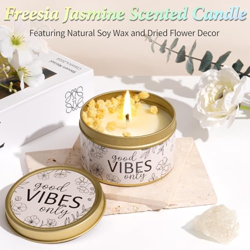 Spa Gifts for Women Bath Gift Set, Freesia & Jasmine Spa Gift Basket Home Bath Set Self Care Kit Care Package Thank You Birthday Mothers Day Easter Gifts for Women Her Mom Friend Sister Teen Girl Wife - color: Beige-Freesia & Jasmine