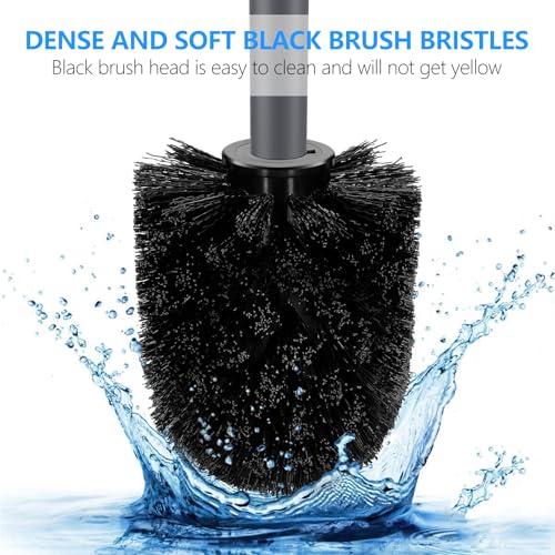 SetSail Toilet Brush, Compact Size Toilet Bowl Brush and Holder Toilet Brushes for Bathroom with Stainless Steel Handle Toilet Cleaner Brush with Durable Scrubbing Bristles, Grey - color: Gray, size: 1 pack