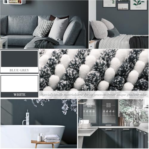 BSICPRO Bathroom Rugs and Mats Sets, 2 Piece Thick Absorbent Chenille Non Slip, Soft Shaggy Bath Room Floor Mats for Bathroom, Machine Washable (Blue Grey, 20" x 32" Plus 16" x 24") - color: Blue Grey, size: 20" x 32" Plus 16" x 24"