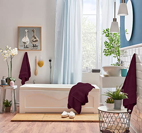 Utopia Towels 8 Piece Luxury Towel Set – Majestic Plush, Super Absorbent & Quicker-to-Dry, Thick 100% Ring Spun Cotton Towels for Bathroom, Spa & Hotel – 2 Bath, 2 Hand, 4 Washcloths, Burgundy - color: Burgundy, size: 8 Pieces Towel Set