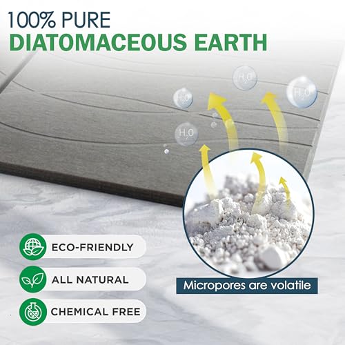 MOPHONICHOME Extra Large Stone Bath Mat 32 x 20 inches - Diatomaceous Earth Bathroom Stone Mat, Non Slip Quick Dry Diatomite Bathroom Rug, Absorbent, Modern Design, Easy to Clean, Dark Gray - color: Extra Large Dark Gray