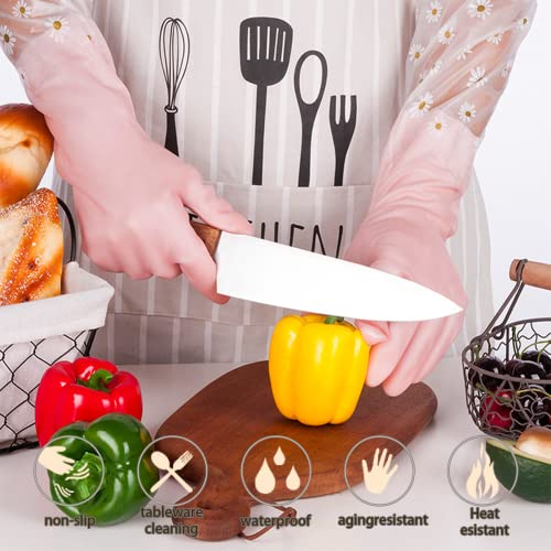 KAQ Dishwashing Gloves - 3 Pairs Reusable Non-Slip Rubber Kitchen Gardening Household Gloves - color: Large