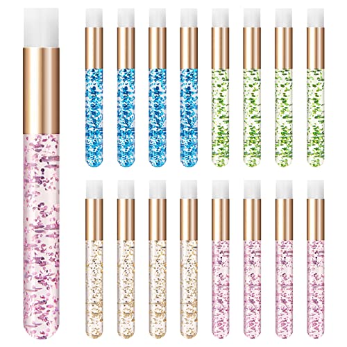 Kirecoo 17 PCS Lash Shampoo Brushes - Glitter Crystal Lash Makeup for Eyelash Extensions, Cleansing, Nose Pore Deep Cleaning Brush, Eyelash Wash and Bath for Extensions