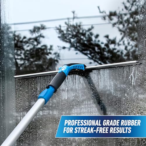 Unger 18-inch Professional Grip Swivel Squeegee – Professional Grade Window Squeegee for the Home, Large Squeegee for Glass Window Cleaning