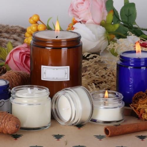 3 Pack Clear Glass Jars with lids, 4 oz, 2oz and 1 oz, Reusable Sample Jars | Small Cosmetic Containers with Inner Liners, Leak-Proof Travel Jars for Lotions, Scrubs, and Candle Making, Labels & Spatulas - color: Clear-1-3oz-3pcs