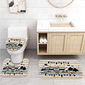 Camper RV Bath Mat Set, Happy Camper Accessories for Travel Trailers, Farmhouse Camping Bathroom Set With Rug and Toilet Lid Cover