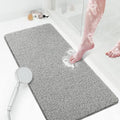 Shower Mat Bathtub Mat Non-Slip,36x16 inch, Soft Tub Mat with Drain,PVC Loofah Bath Mat (Phthalate Free) for Tub and Bathroom,Quick Drying,Grey - color: Grey, size: 36" x 16" (Rectangular)