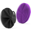 Silicone Body Scrubber 2 Pack, BEAUTAIL Shower Bath Scrubber, More Hygienic Than Traditional Loofah, Lather Nicely, Gentle Exfoliating Brush for Women Men Baby Sensitive Skin, Black+Purple - color: Black+purple 2 Pcs