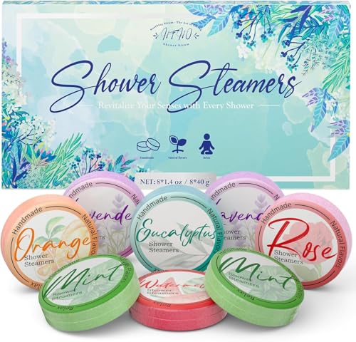 Shower Steamers Aromatherapy 8 Pack - Gifts for Women, Shower Bombs with Essential Oils, Self Care and Stress Relief Stocking Stuffers, Relaxation Birthday Gifts for Women and Men - style: Tranquil Floral Style