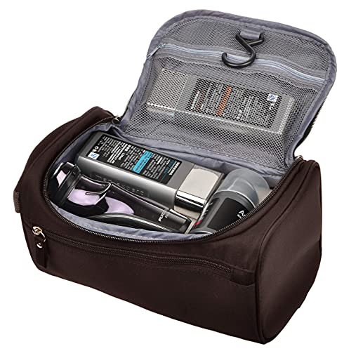 Vercord Mens Toiletry Bag Wash Travel Small Shaving Dop Kit Shower Bathroom Ditty Hygiene Bag Coffee - color: Coffee