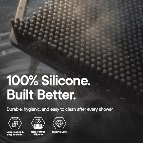 TOOLETRIES Silicone Body Scrubber 2.0, Loofah Alternative - Charcoal | Gentle exfoliating shower scrubber that's quick drying, hygienic and longer lasting than traditional loofahs. - color: Charcoal