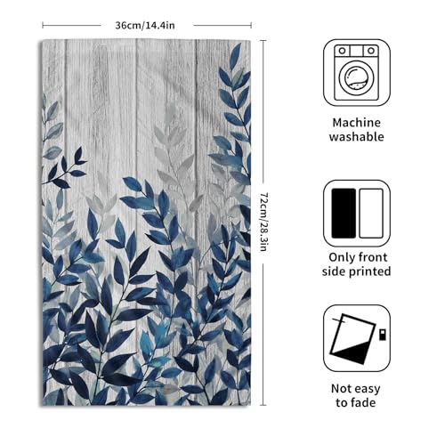 Miaoquhe Blue Eucalyptus Leaves Hand Towels Set of 2 Botanical Leaf Fingertip Towels for Bathroom 28X14in Quick Dry Super Absorbent Bath Hand Towels Face Towel Kitchen Dish Towels for Spa Gym - color: Blue Eucalyptus Leaves