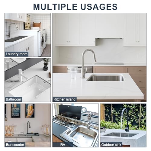 Gosmol Kitchen Sink Splash Guard Silicone Faucet Mat for Kitchen Sink Grey | Sink drain pad behind faucet, Sink rubber mat around faucet guard & draining mat, bathroom sink protector Water Catcher Mat - color: Gray