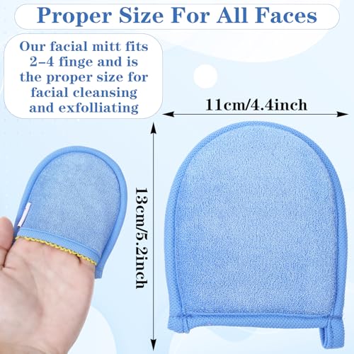4 PCS Exfoliating Gloves, Exfoliating Facial Scrubber Mitt Facial Scrub Mitts Deep Exfoliatings Gloves for Face and Body Mitt Cleaning Mitten, Deep Face Cleaning Polishing Glove for Women Bath Shower