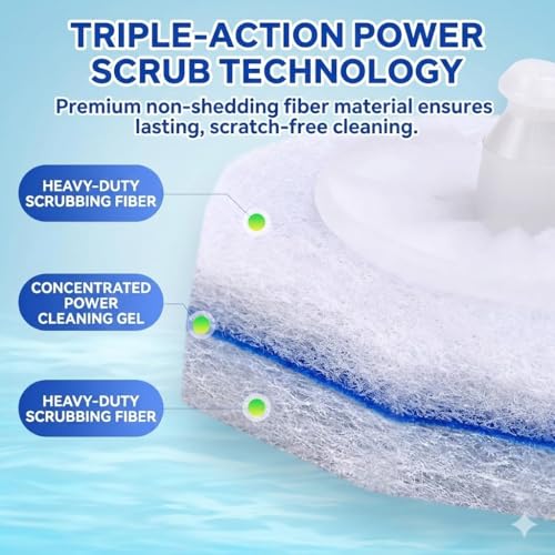 120pcs Disposable Toilet Brush Refills, Bulk Toilet Bowl Cleaner Refill Pads, Compatible with Most Toilet Cleaning Wands, High-Value Scrubber Replacement Heads, 120 Count - size: 120 Count