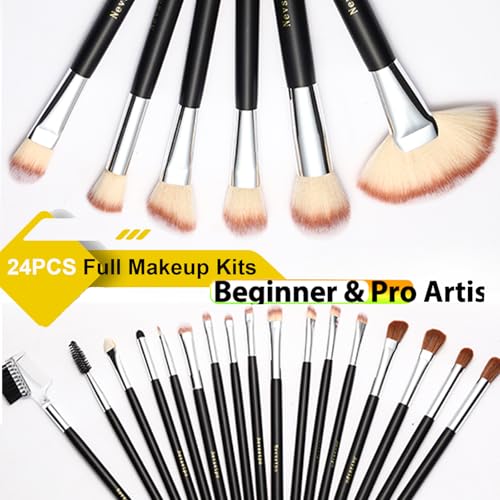 Makeup Brushes, Quality Make Up Brushes 28Pcs Makeup Brushes Set Professional, Beginner Make-up Sets With Case, Soft Brush Kits Sponges Masks Spatula,Travel-Friendly Women Girls Gift Sets - color: Black