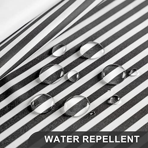 AmazerBath Shower Curtain, Striped Black Fabric Shower Curtain Set with 12 Shower Curtain Hooks, Rustic Cloth Black and White Curtain, Farmhouse Bathroom Shower Curtain Sets, 72x84 Inches - color: A- Black Stripe +12 Metal Hooks, size: 72"W x 84"L (Pack o