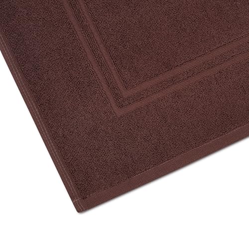 Tens Towels Pack of 2 Bath Mats 100% Cotton, 20 x 32 Inches, Super Absorbent, Hotel Quality Premium Floor Towels, Luxurious, Soft & Quick Dry, Not a Bathroom Rug (Brown) - color: Brown