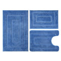 Bathroom Rugs Sets 3 Piece, with 20" x 28" U-Shaped Toilet Rug, Ultra Absorbent and Super Soft Touch, Non-Slip, Microfiber Plush,Rectangular Pattern, Quick Dry Bath Mats for Bathroom, Tub, Bedroom - color: Sky Blue