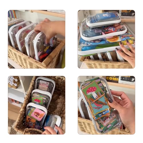 Clear Hard Shell Zipper Case,3PCS Transparent Clear Zipper Pouches,Hard Side Plastic Case Set,Portable Travel Storage Organizer Bins - color: 3PCS-S