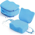 Yerliker 1 Pcs Foldable Hot Tub Booster Seat for Adults, Adjustable 2 Heights up to 6.3", Weighted Booster Seat 3D Air Mesh Hot Tub Accessories Quick Dry Micro Dot Non Slip for Spa Bathtub Pool - color: Blue
