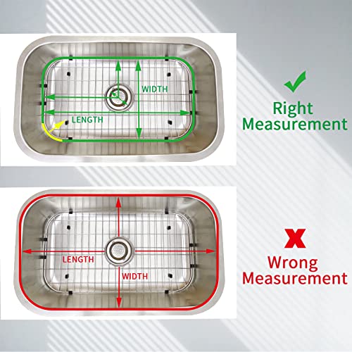 Kitchen Sink Grid 18-7/8" x 13-3/4"- Heavy Duty Kitchen Sink Protector with Built-in Strainer & Center Drain, Non-Slip Rubber Feet & Scratch Resistant Bottom Guard - size: 18.87 in x 13.62 in, style: Center Drain